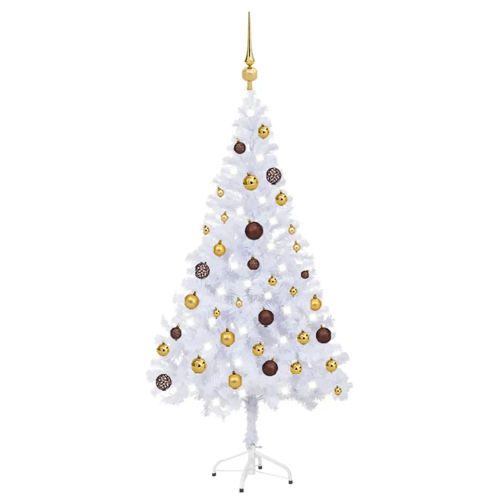 Artificial de Lujo vidaXL árbol de navidad artificial con luces y bolas 230 ramas 120 cm