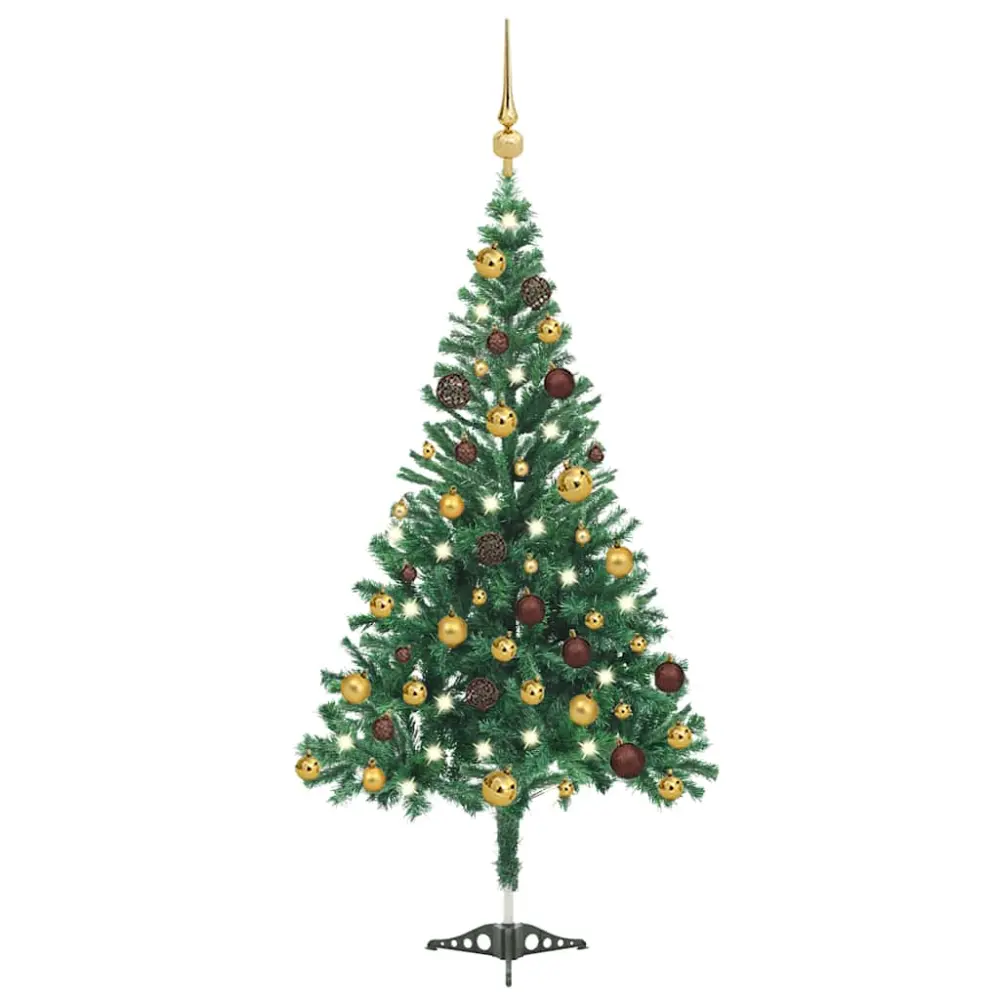 vidaXL árbol de navidad artificial con luces y bolas 230 ramas 120 cm para Eventos