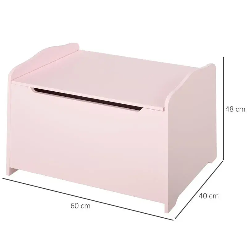 Baúl infantil Homcom apertura hidráulica rosa 48x60x40 cm