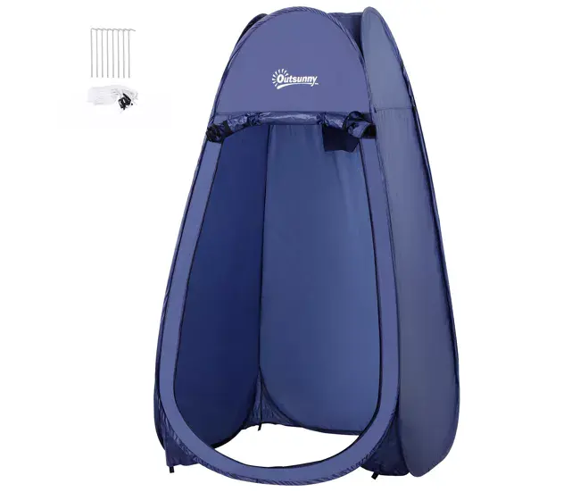 Outsunny Tienda de Ducha Pop Up Tienda de Campañ Instantánea con Protección UV Techo Impermeable y Asa para Camping Cic...