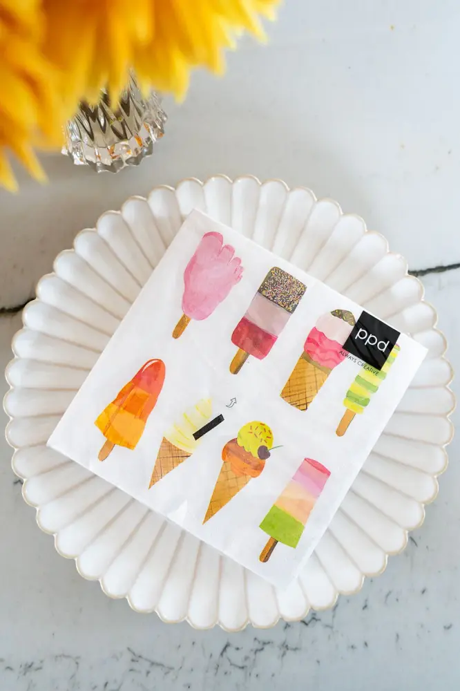 Serviettes de table avec glaces grand format