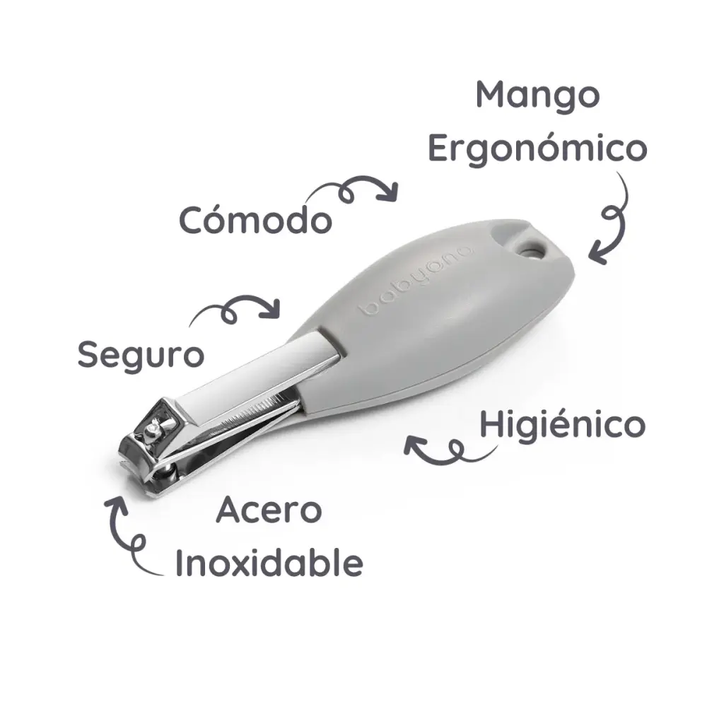 Cortauñas Para Bebés Mango Ergonómico Grey para la Hora del Baño