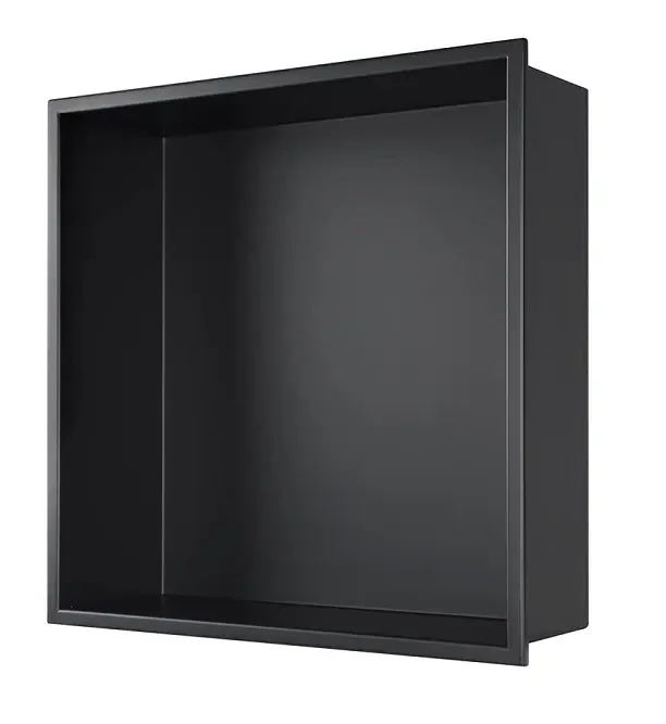 Nicho de Ducha 30x30x12cm Acero Inoxidable Negro Mate - Aqualia