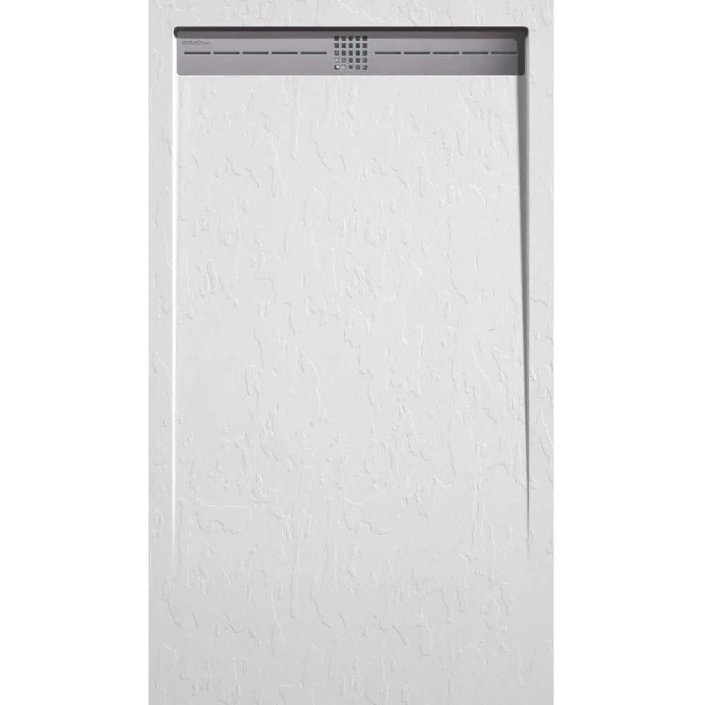 Plato de ducha pizarra arco blanco 70x80 cm rejilla inox con Ventosa