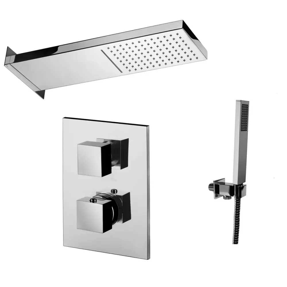 Set doccia Paffoni con comodo soffione rettangolare cascata