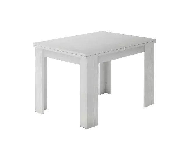 Mesa extensible Dlirol, Consola auxiliar de cocina, Mesa extensible, 100% Made Italy, 90x90h75 cm, Alerce blanco brillo co...