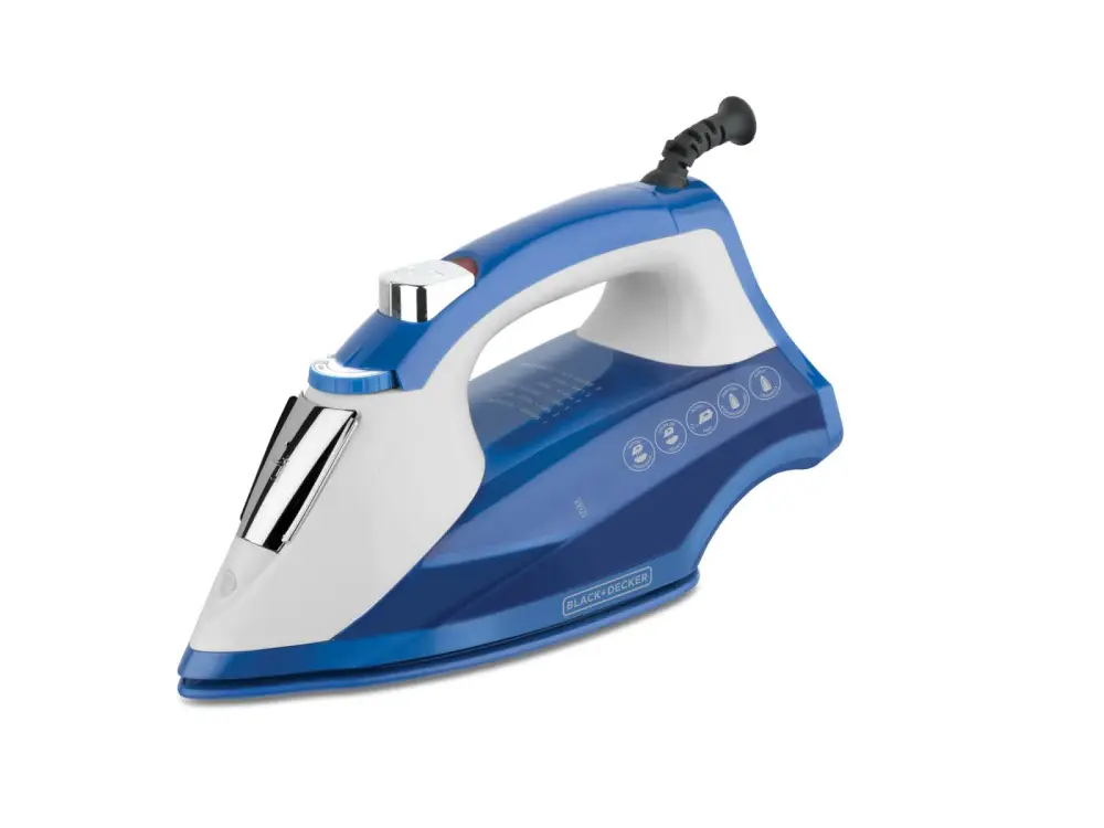 Plancha de Ropa Blanco Azul 1200w Azabache Decker Incluye Funda Protectora