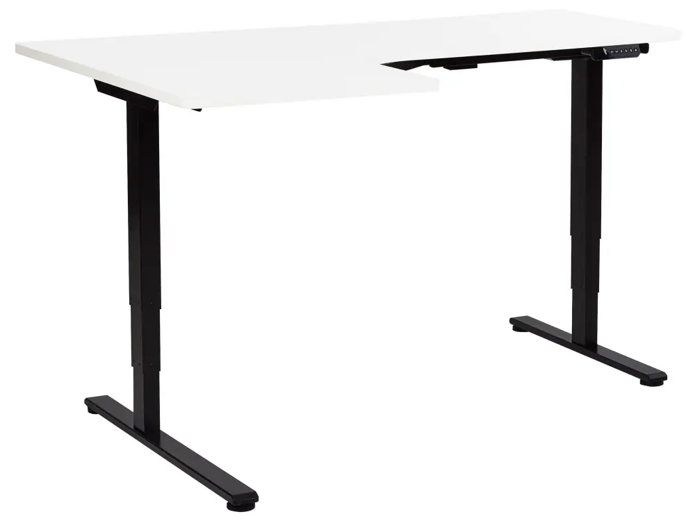Adjustable Desk Electric Left Hand White DESTINES