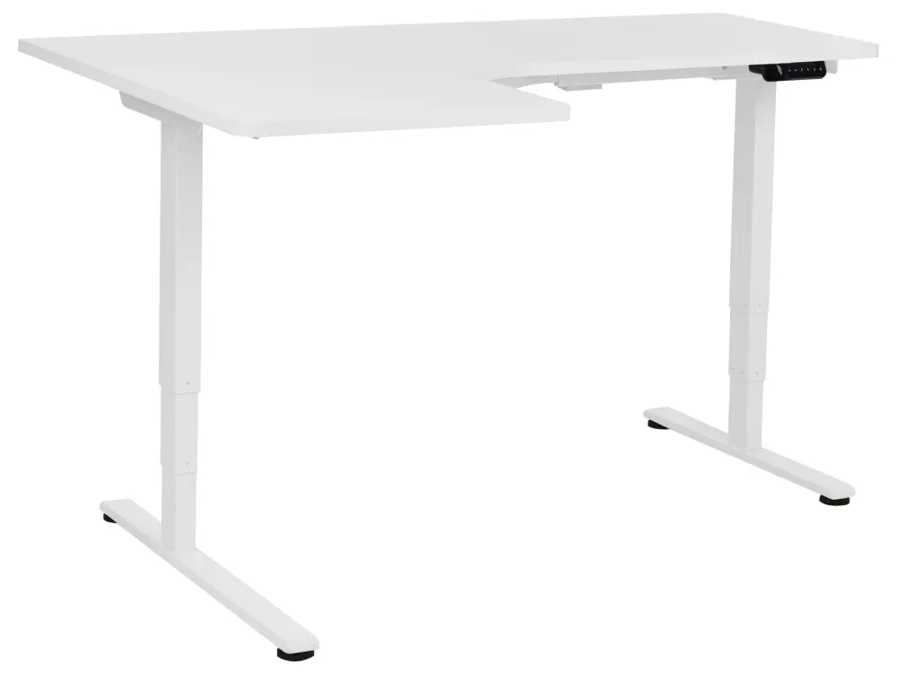 Adjustable Desk Electric Left Hand White DESTINES