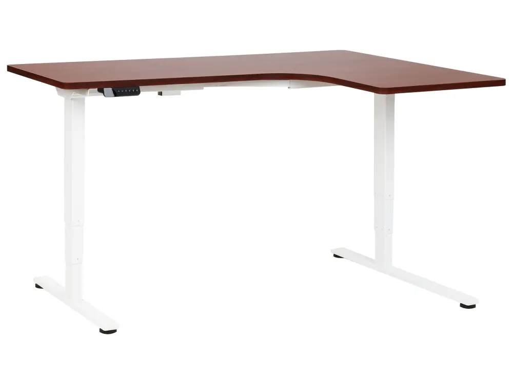 Adjustable Desk Electric Right Hand Dark Wood DESTINES