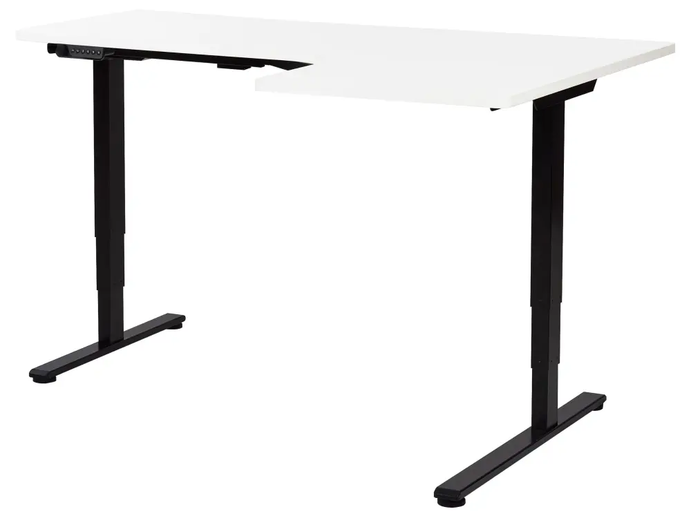Adjustable Desk Electric Right Hand White DESTINES