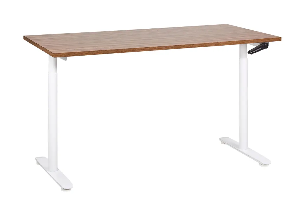 Adjustable Desk Manual Dark Wood DESTINAS