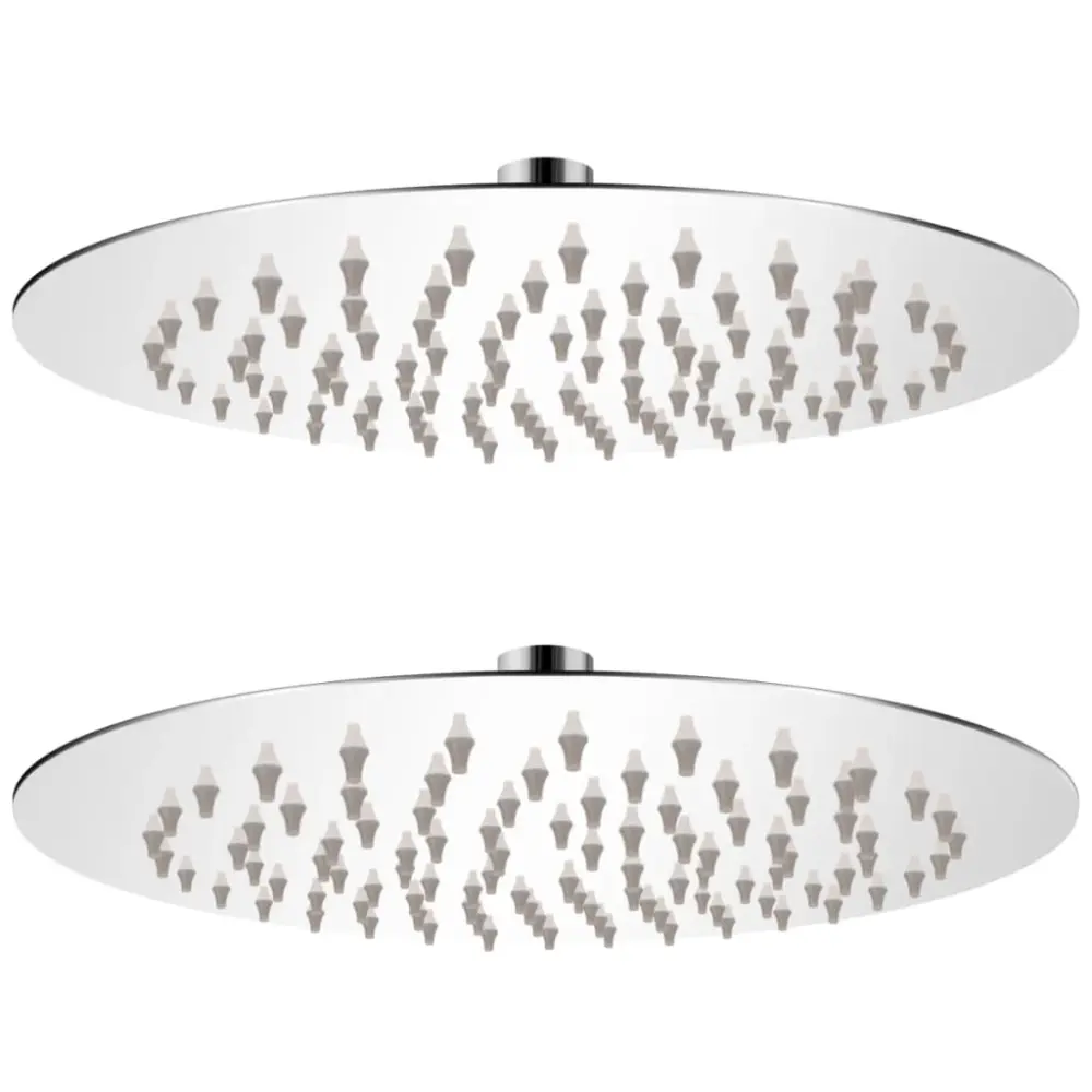 vidaXL cabezal de ducha efecto lluvia 2 uds acero inoxidable ø 20 cm