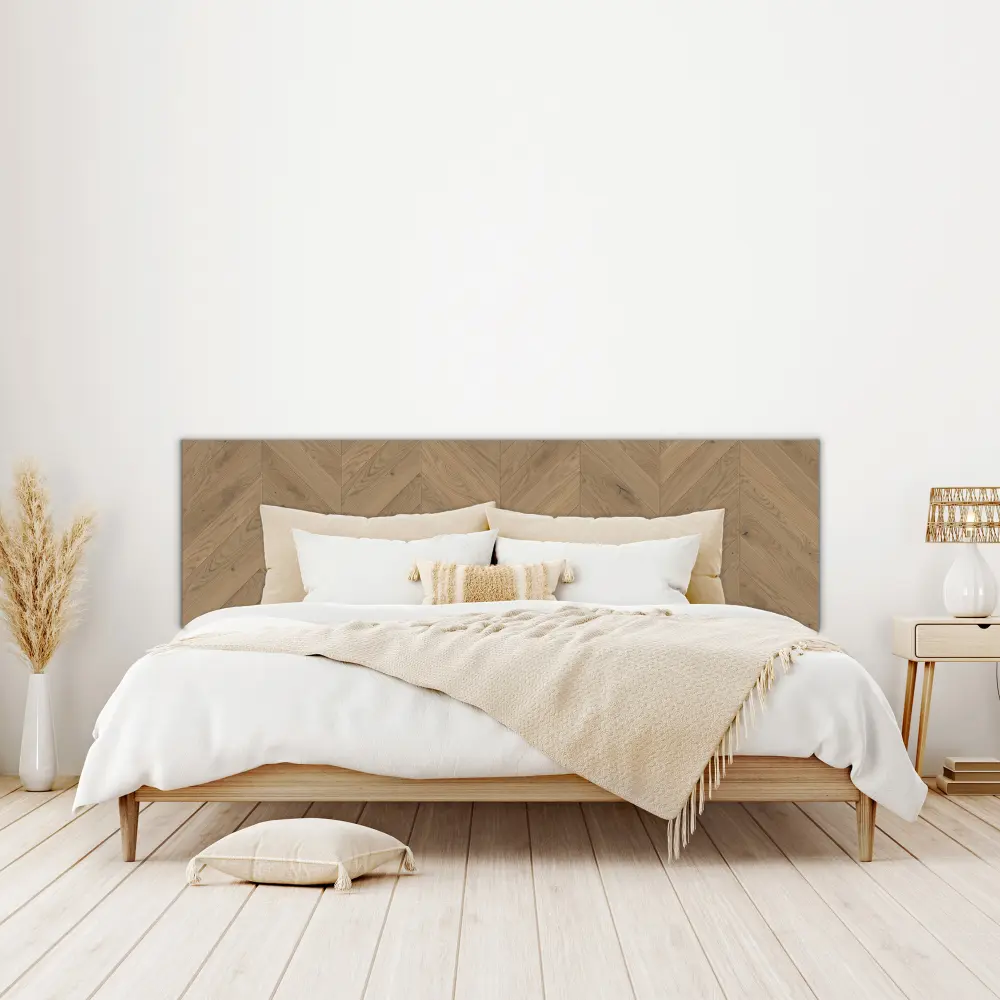 Lámina adhesiva cama espiga 200 cm, imitación madera Compatible con Colchón de 30 cm