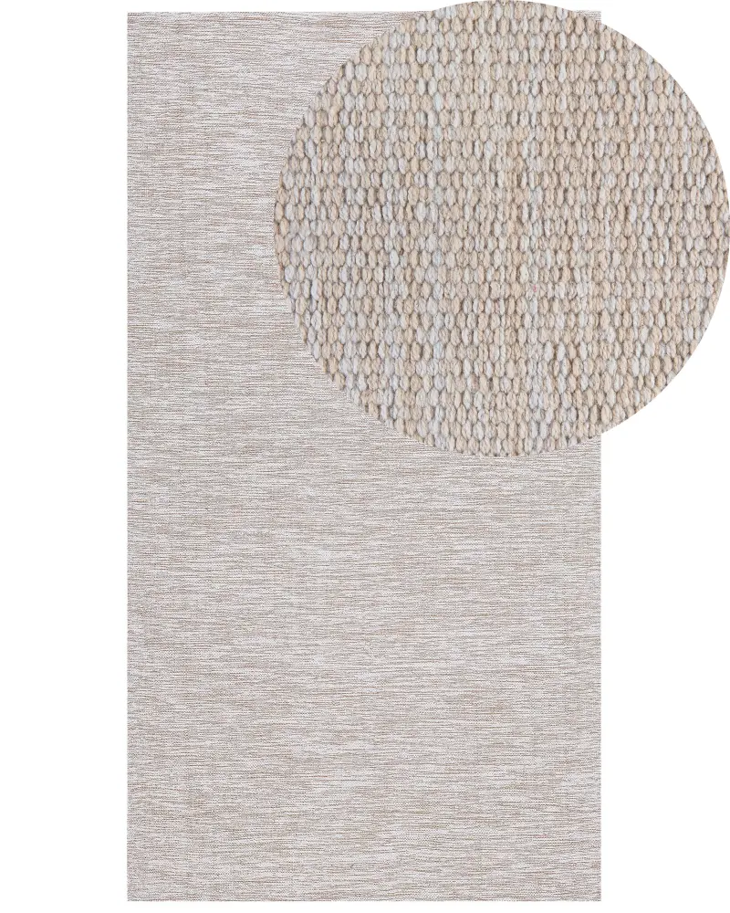 Alfombra de algodón beige claro 80 x 150 cm DERINCE