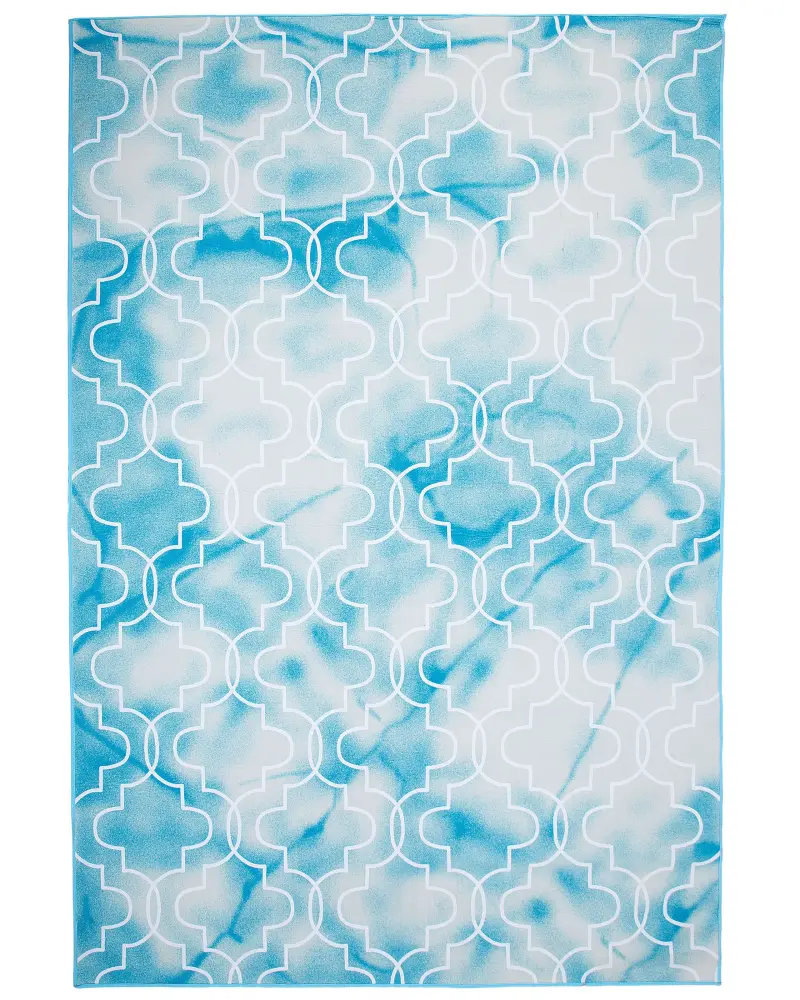 Alfombra azul claro/blanco 140 x 200 cm ELAZIG