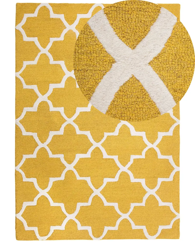 Alfombra de lana amarillo/beige 160 x 230 cm SILVAN