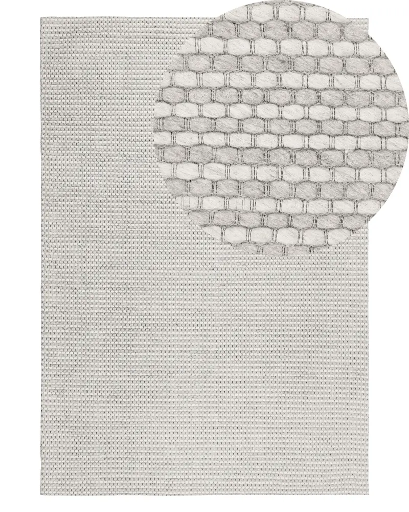 Alfombra de lana gris claro 140 x 200 cm KILIS