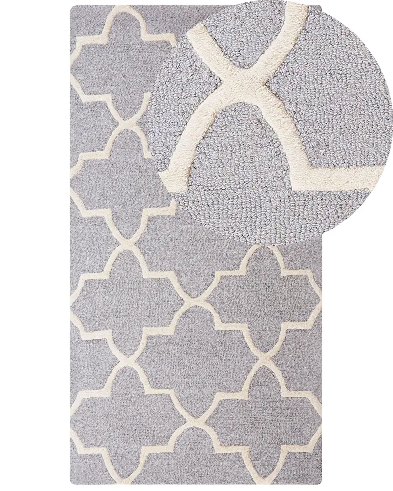 Alfombra de lana gris claro 80 x 150 cm SILVAN