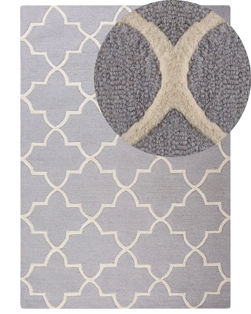 Alfombra de lana gris claro 160 x 230 cm SILVAN