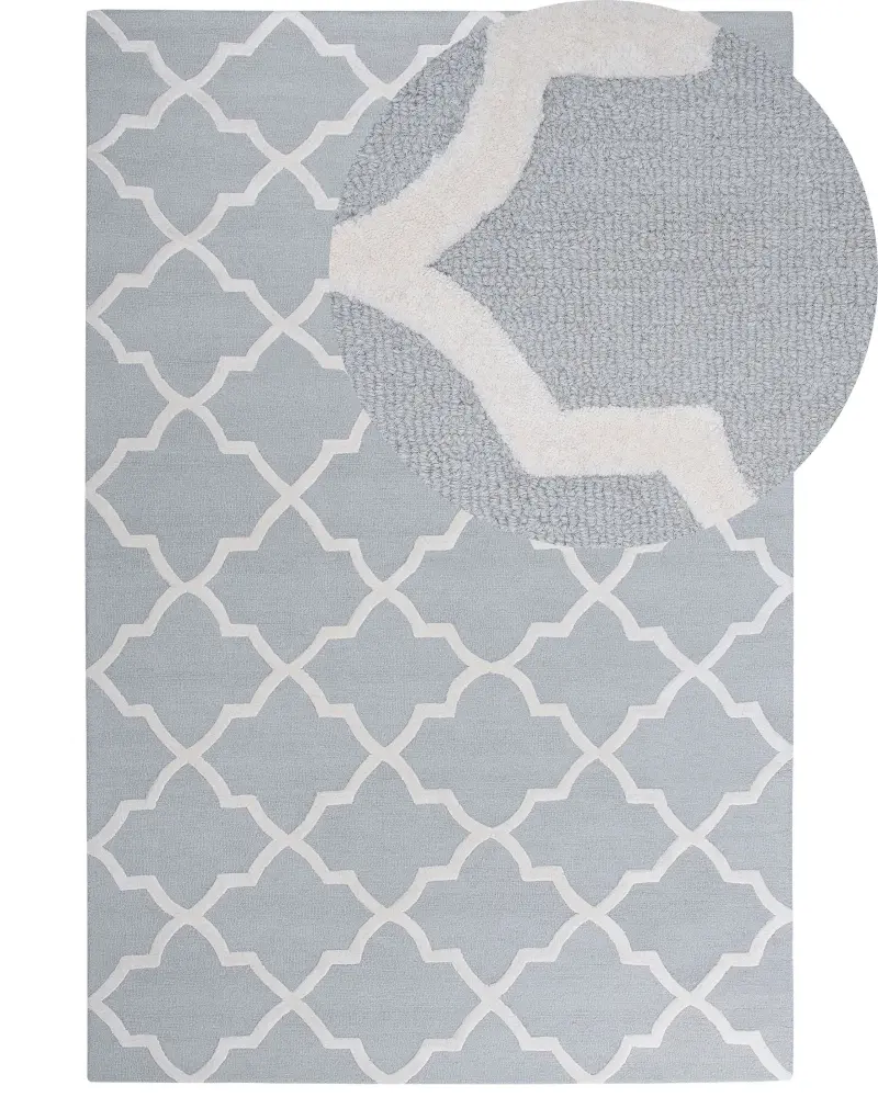 Alfombra de lana gris claro 200 x 300 cm SILVAN