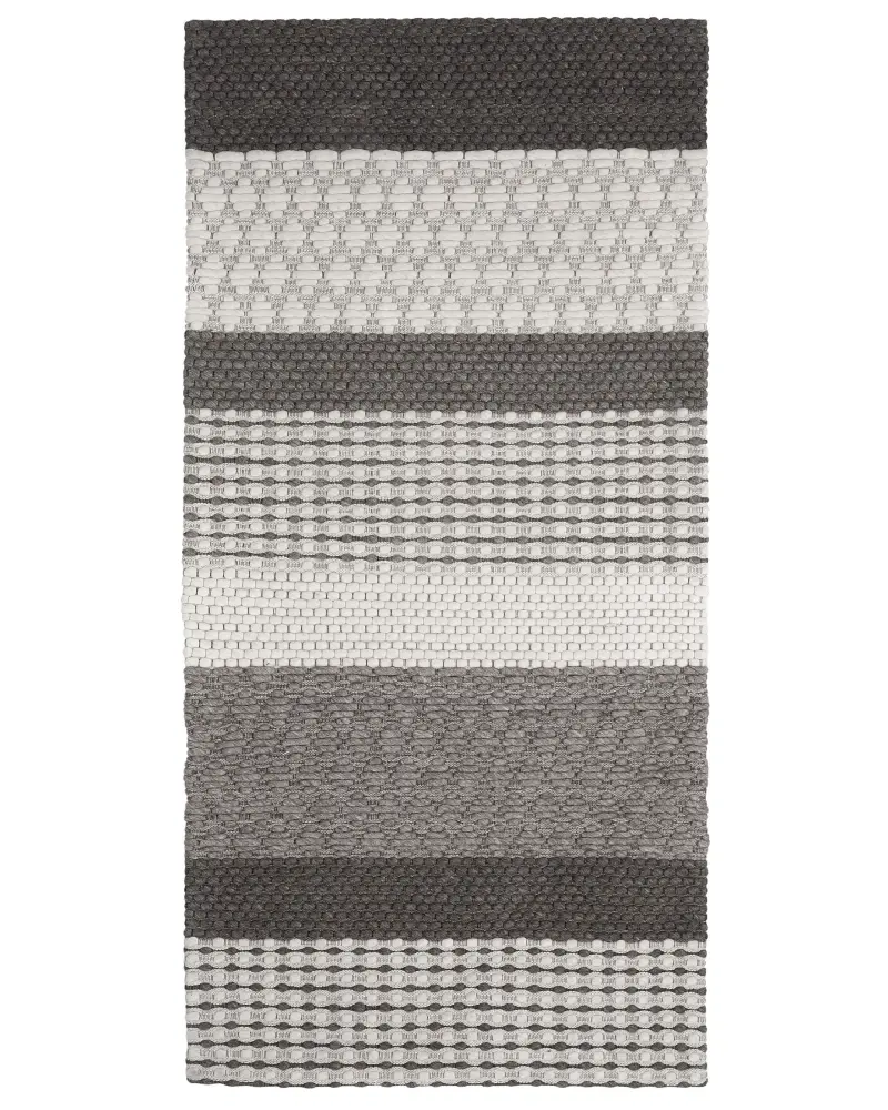 Alfombra de lana gris/blanco 80 x 150 cm AKKAYA