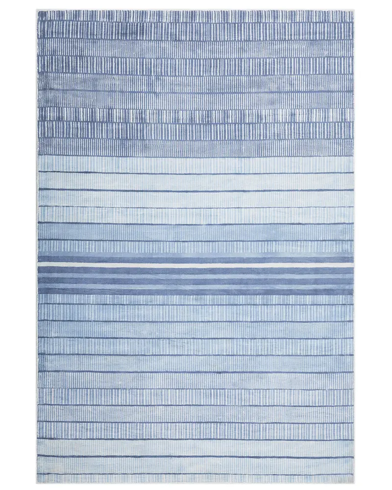 Alfombra de viscosa azul claro/blanco 140 x 200 cm YARDERE