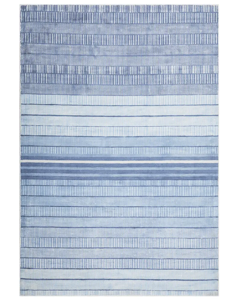 Alfombra de viscosa azul claro/blanco 160 x 230 cm YARDERE