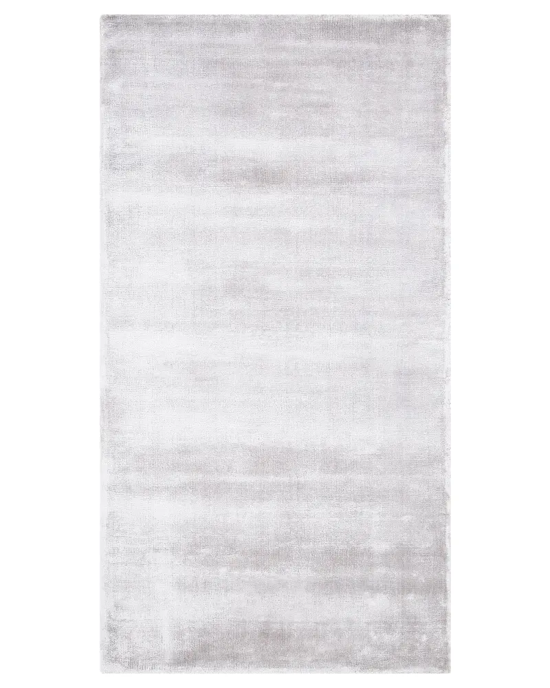 Alfombra de viscosa gris claro 80 x 150 cm GESI II