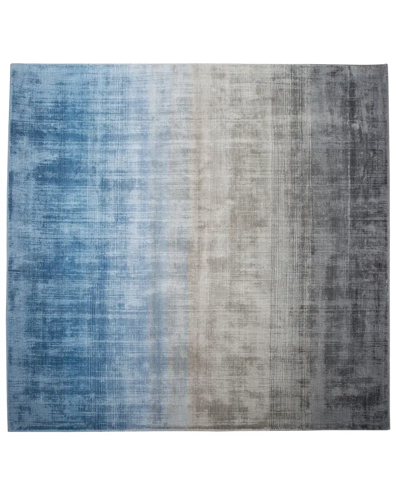 Alfombra de viscosa gris claro/azul claro/beige 200 x 200 cm ERCIS