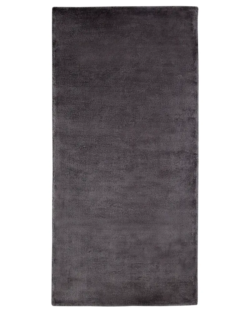 Alfombra de viscosa gris oscuro 80 x 150 cm GESI II