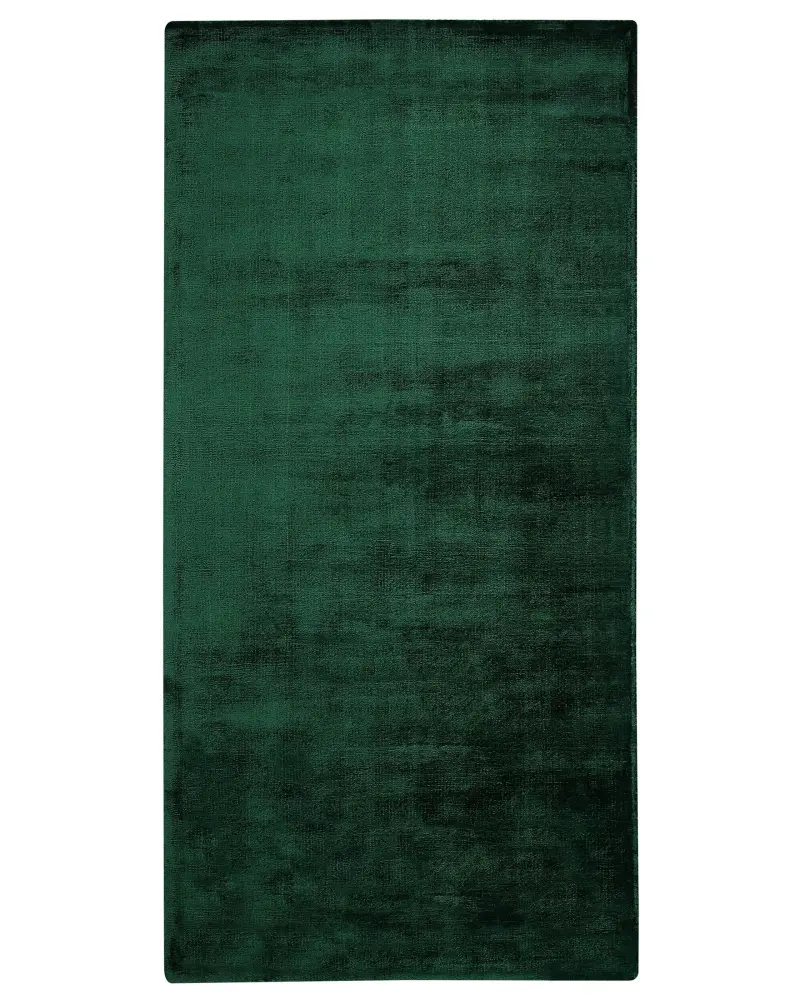 Alfombra de viscosa verde oscuro 80 x 150 cm GESI II