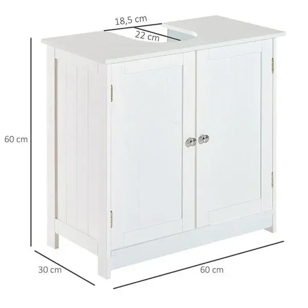 Armario para debajo del lavabo blanco 60x60x30 cm en Madera Tratada