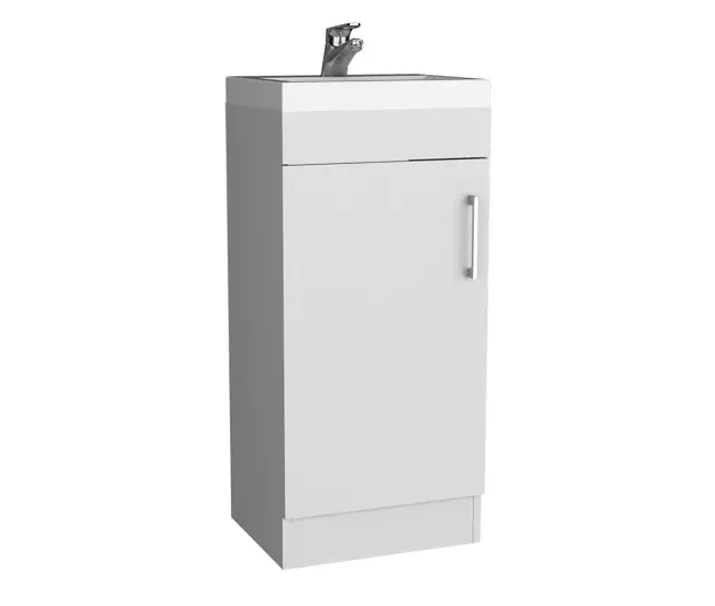Gabinete de Baño Mueble de Baño Madrid con 1 puerta y almacenamiento inferior , blanco , 83 cm X 40 cm X 33 cm
