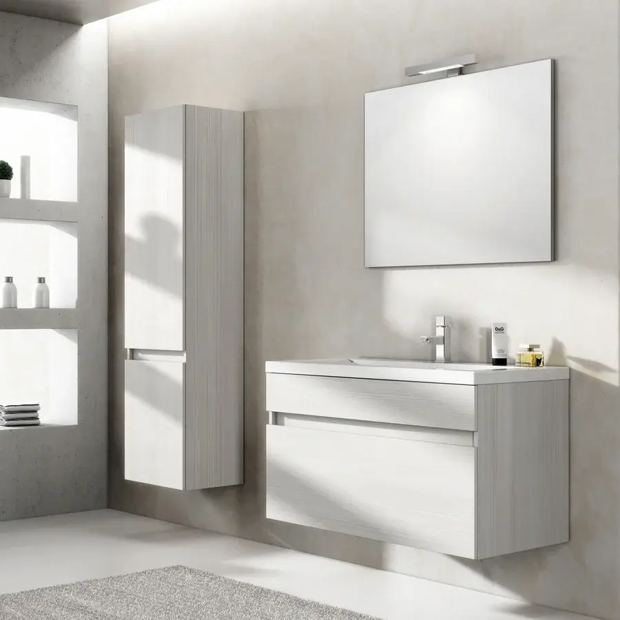 Mobile bagno sospeso modello Eleo Larice bianco