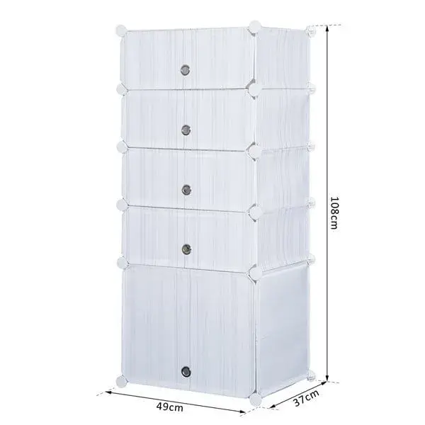 Armario modular Homcom 5 cubos 108x49x37 cm