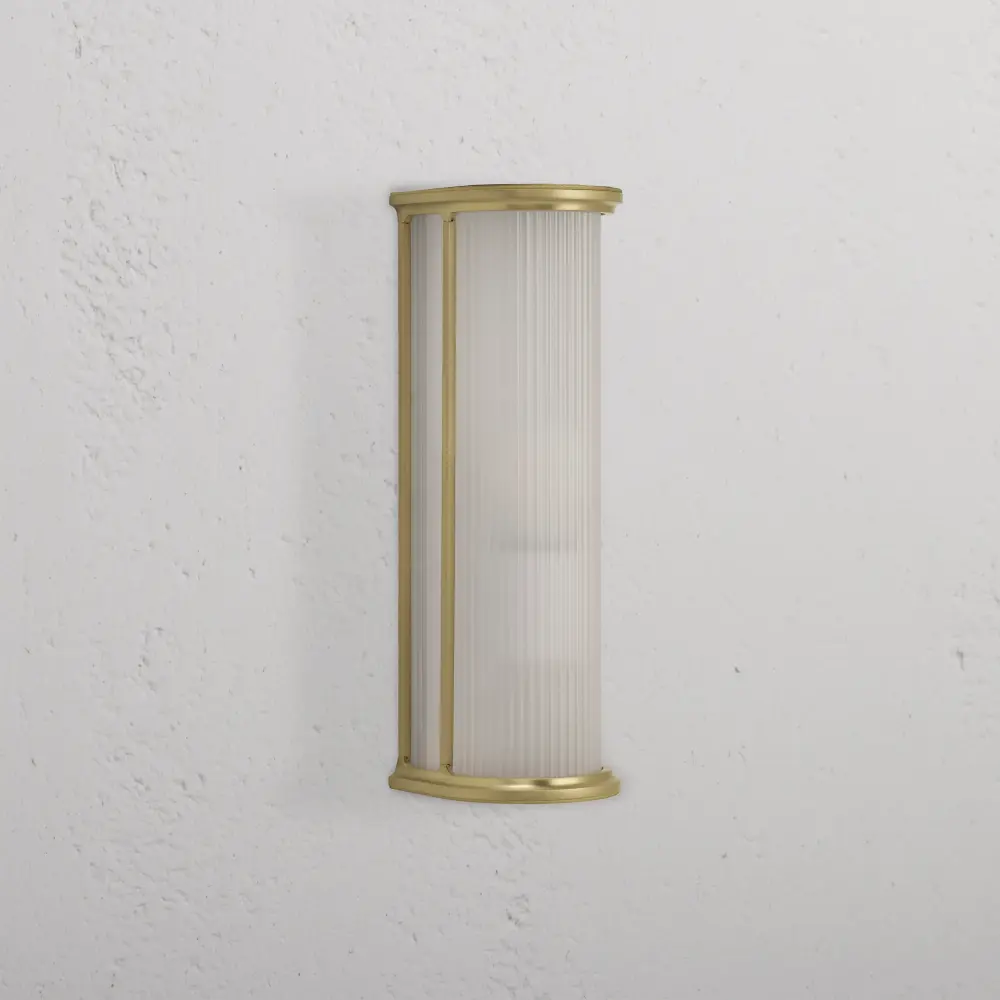 Organizador de Zapatos Bank Wandlamp Geribbeld Glas - Antiek Messing