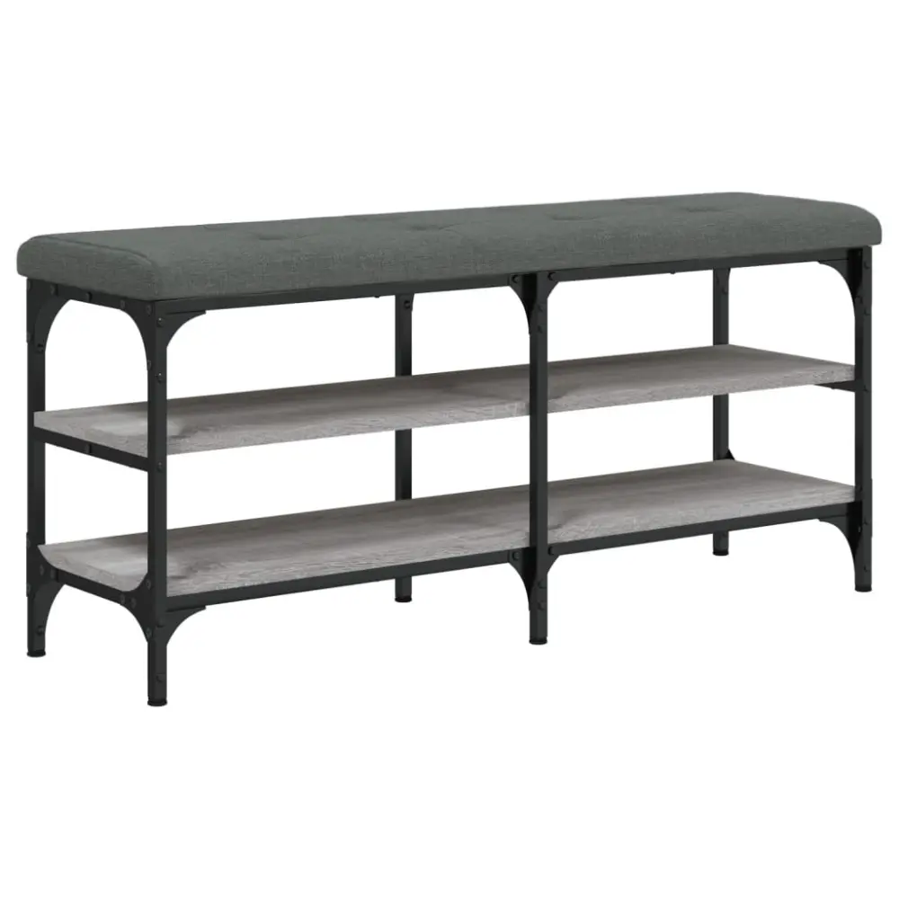 vidaXL banco zapatero madera de ingenierí gris sonoma 102x32x47 cm con Bandeja Superior