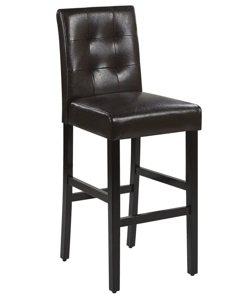 Bar Chair Faux Leather Brown MADISON