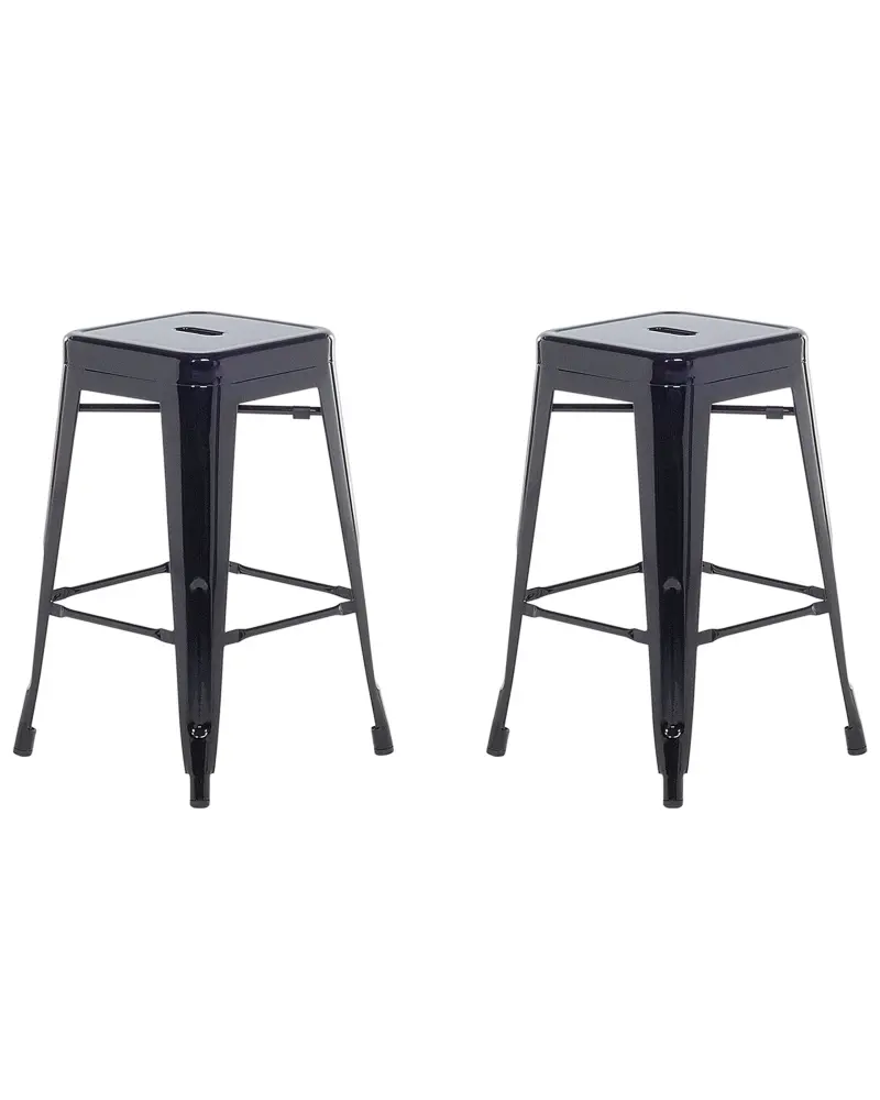 Bar Chair Set 2 Black CABRILLO