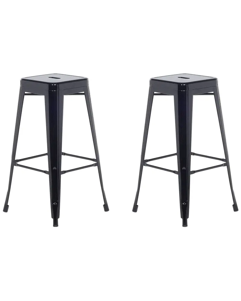 Bar Chair Set 2 Black CABRILLO