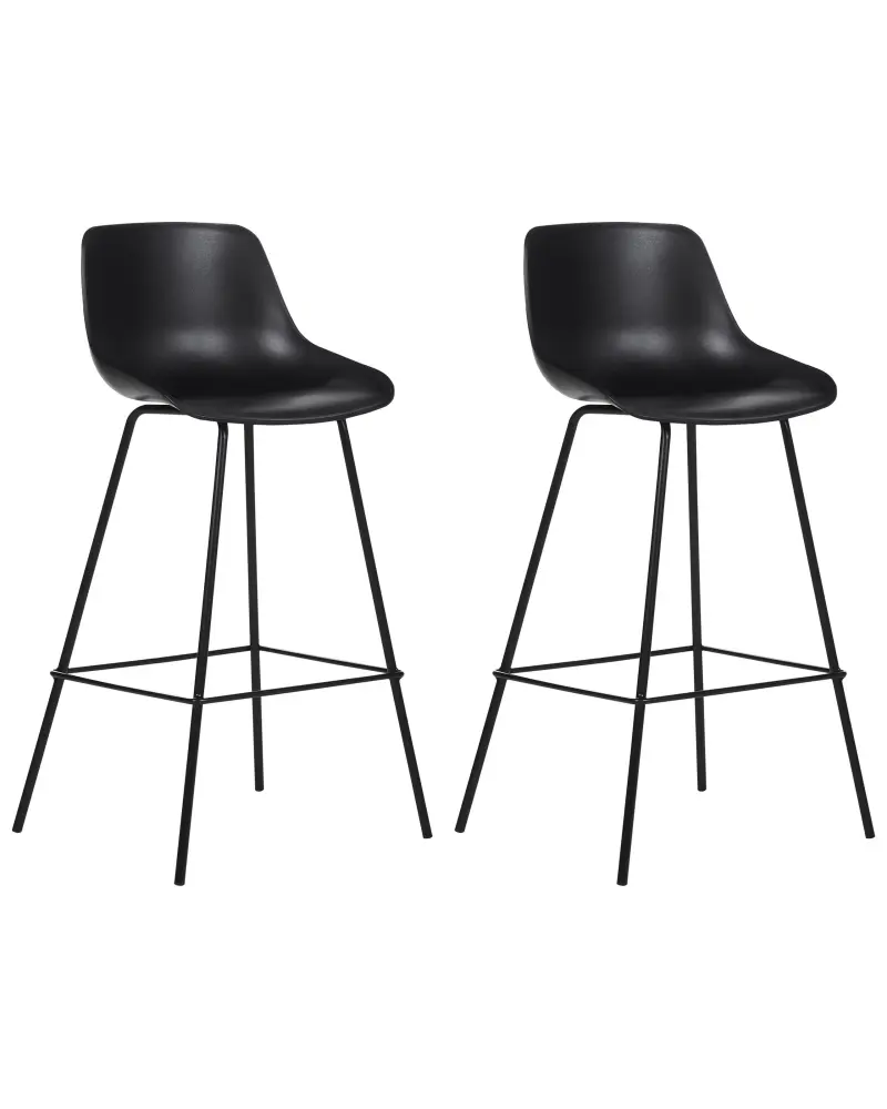 Bar Chair Set 2 Black EMMET