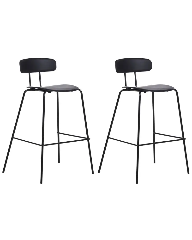 Bar Chair Set 2 Black SIBLEY