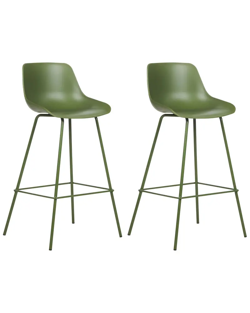 Bar Chair Set 2 Green EMMET