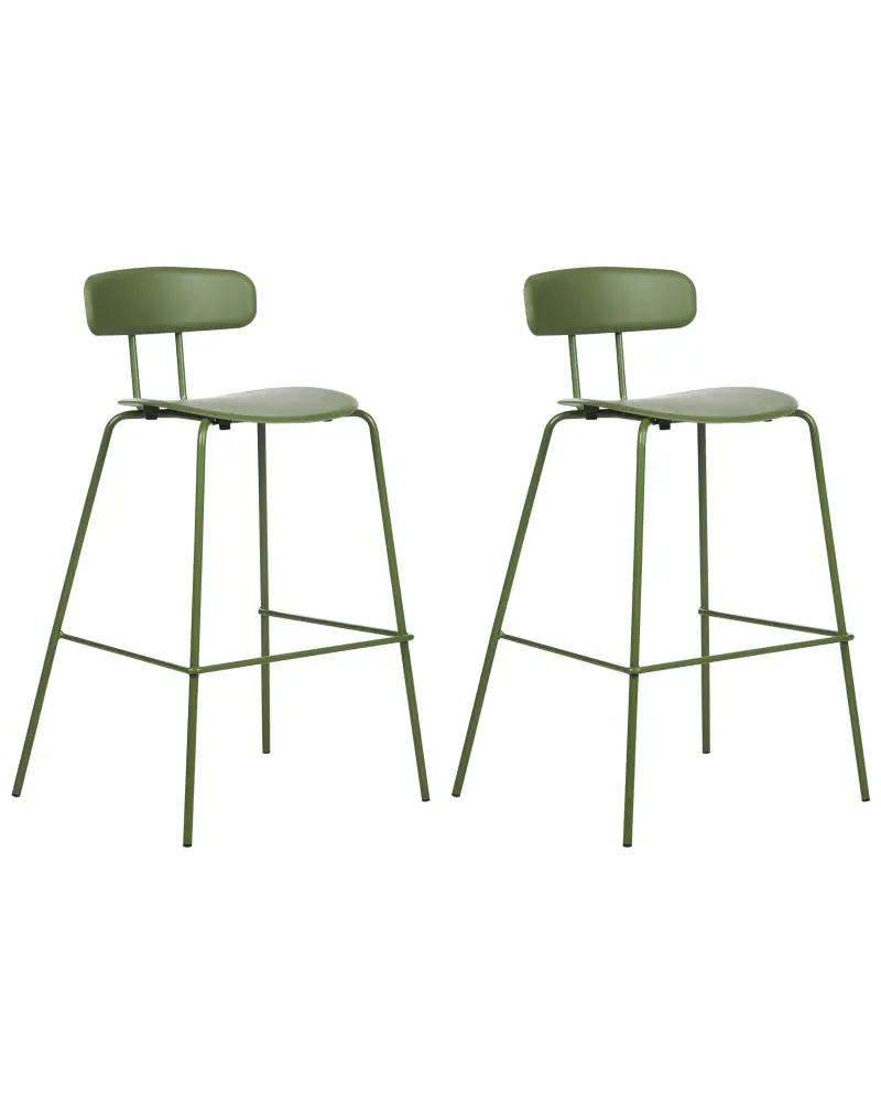 Bar Chair Set 2 Green SIBLEY
