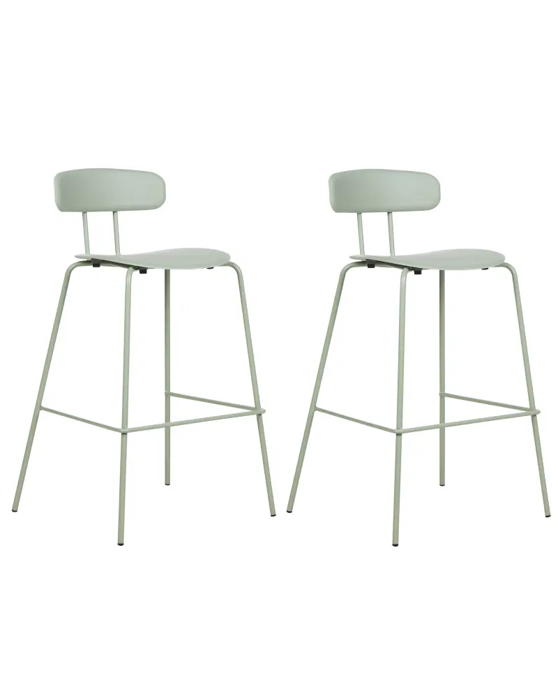 Bar Chair Set 2 Light Green SIBLEY