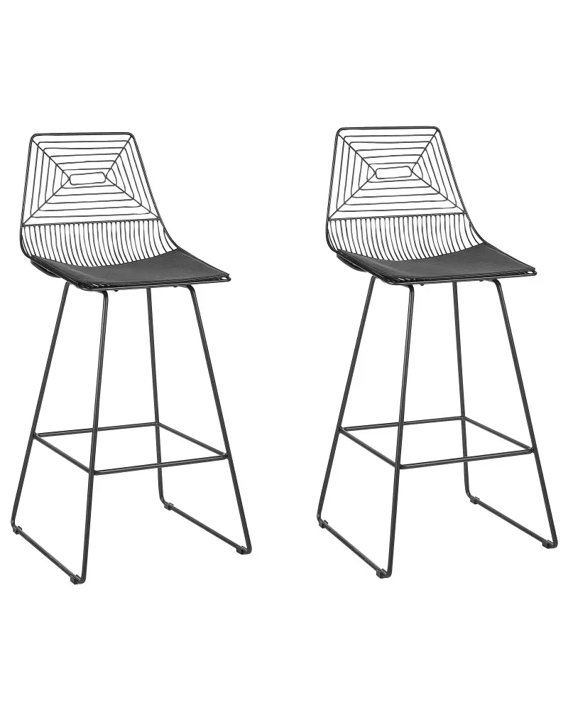 Bar Chair Set 2 Metal Black BISBEE