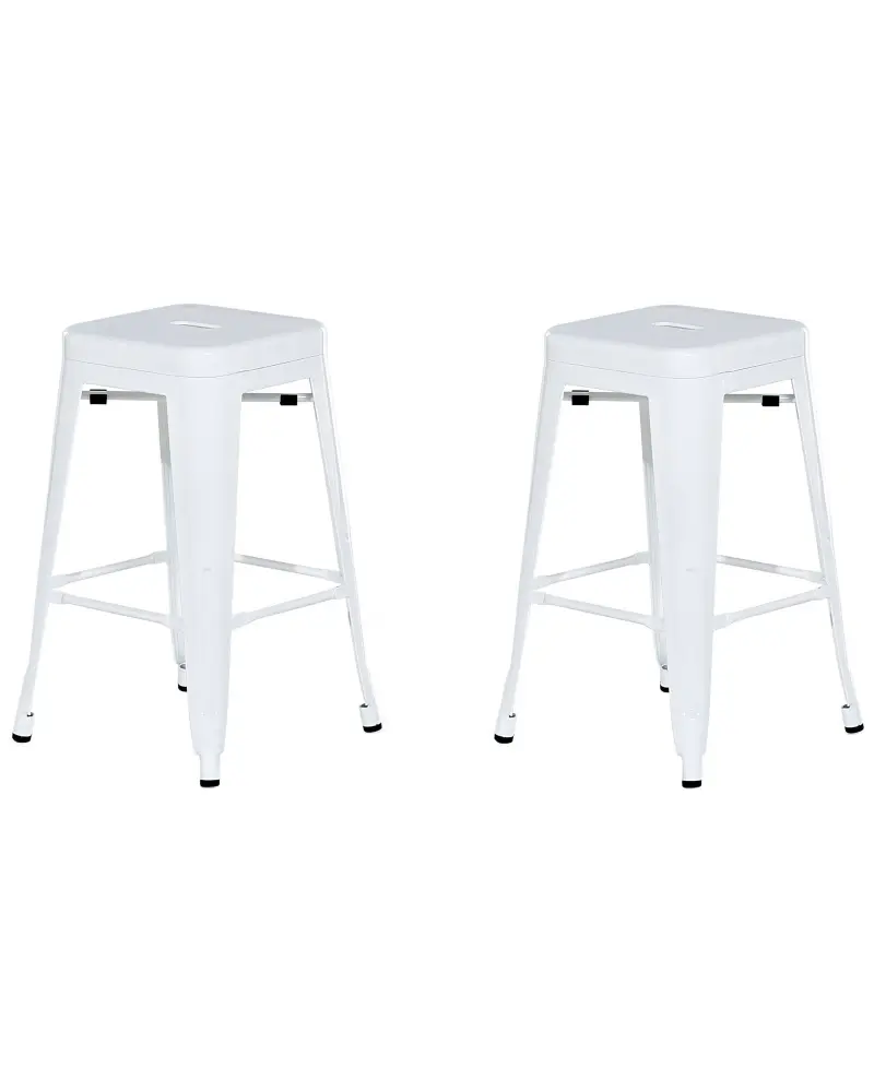 Bar Chair Set 2 Metal White CABRILLO