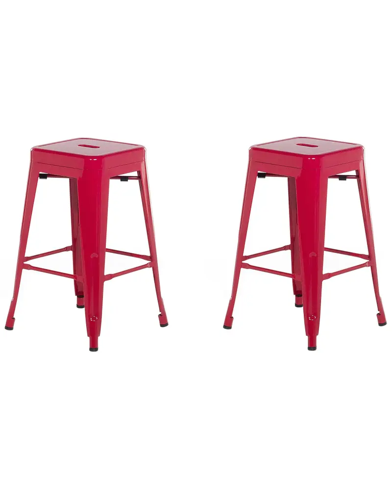 Bar Chair Set 2 Red CABRILLO