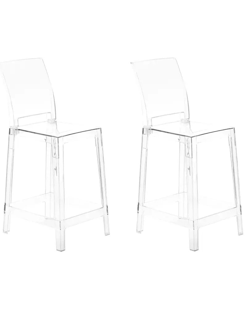 Bar Chair Set 2 Transparent WELLINGTON